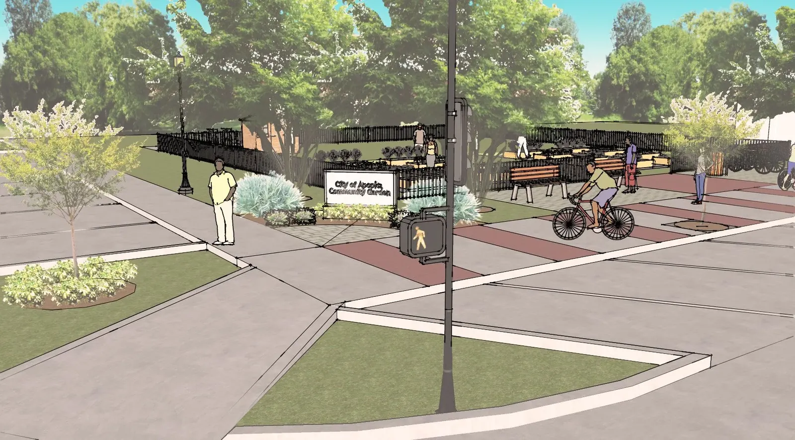 Rendering of a community garden