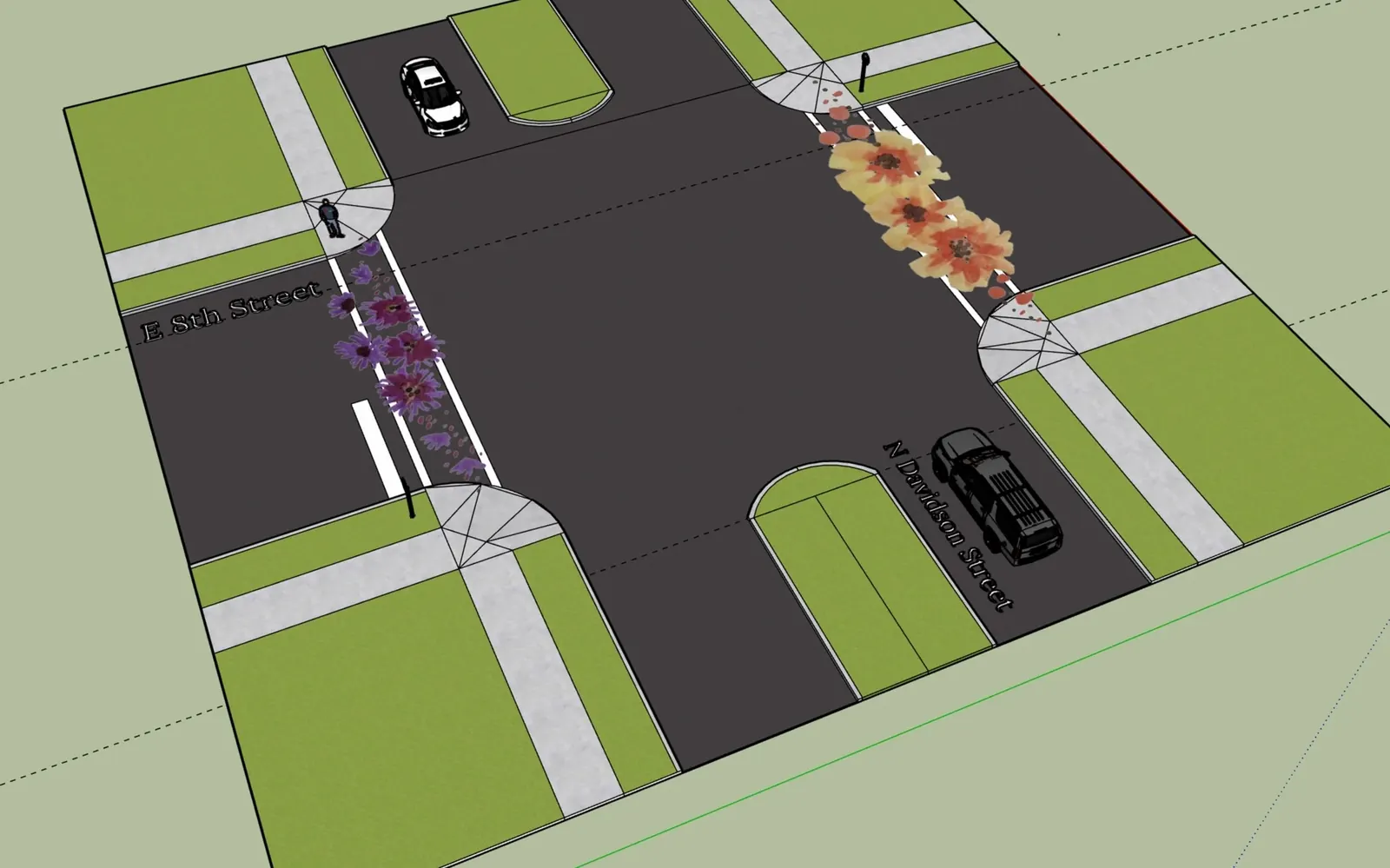 Placemaking street art in Davidson, North Carolina